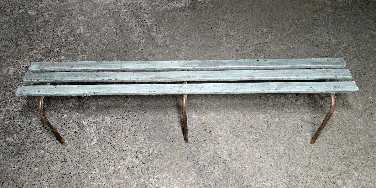 Banc d'école Vintage Shabby Chic Patiné-photo-2