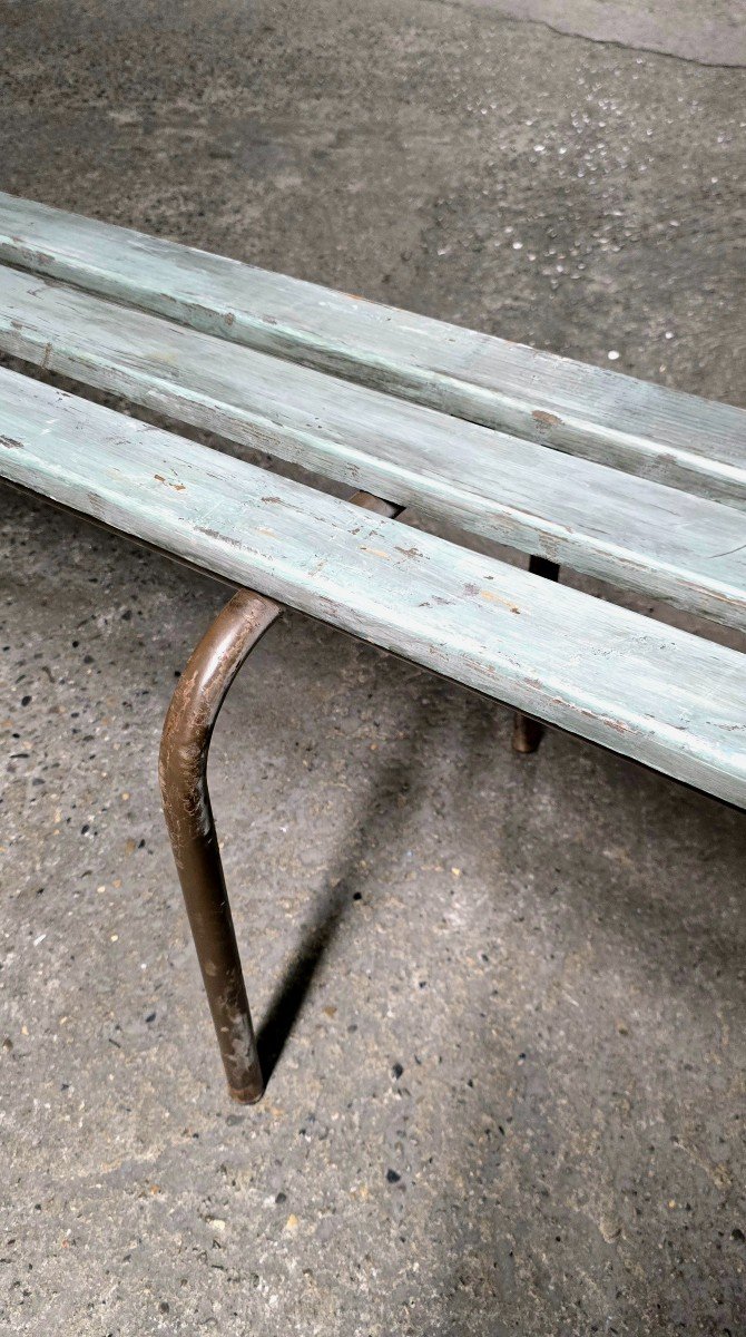 Banc d'école Vintage Shabby Chic Patiné-photo-2
