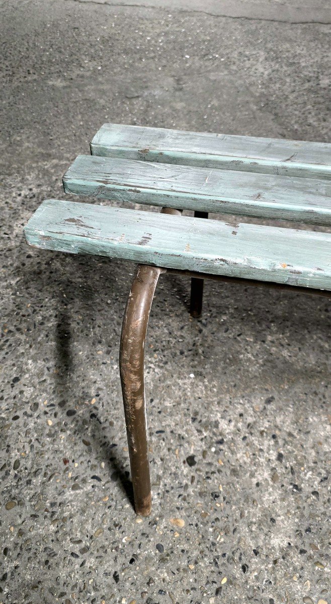Banc d'école Vintage Shabby Chic Patiné-photo-3