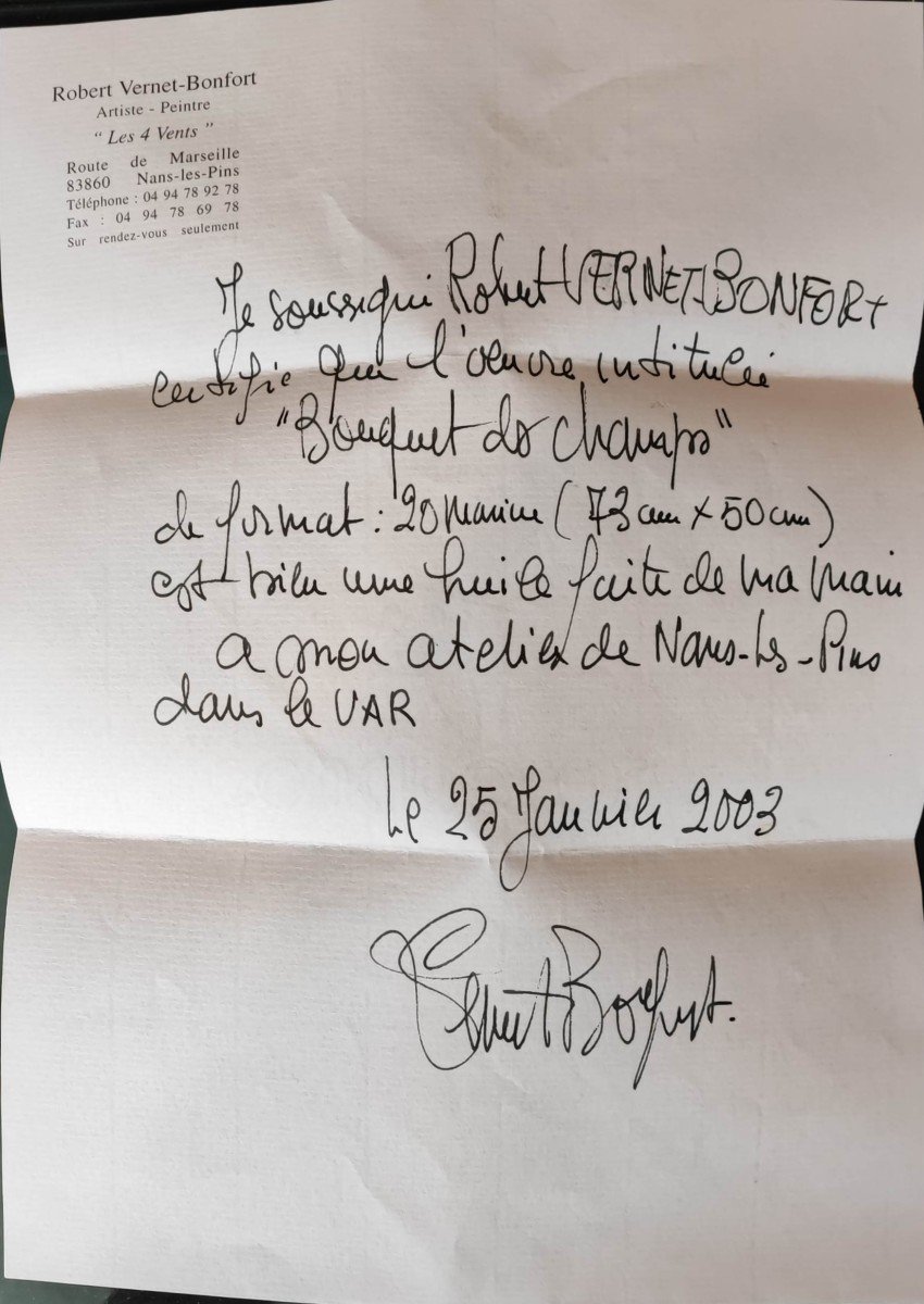 Still Life Oil Painting By Robert Vernet Bonfort-photo-4