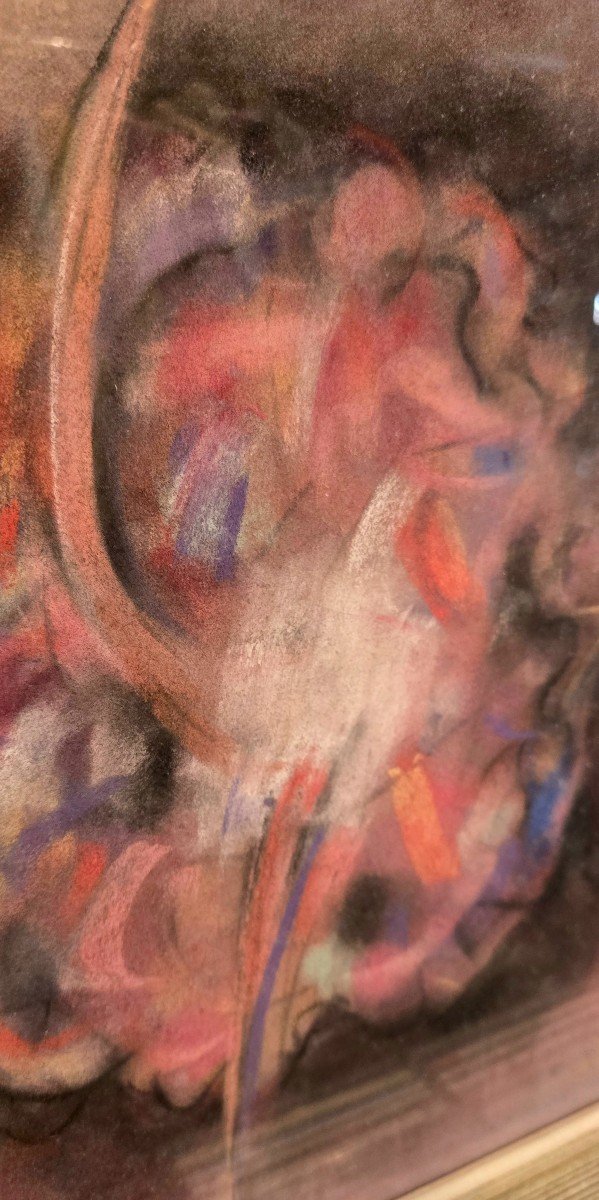 Pastel By Pierre Bosco (1909-1993) - "french Cancan Dancers"-photo-3