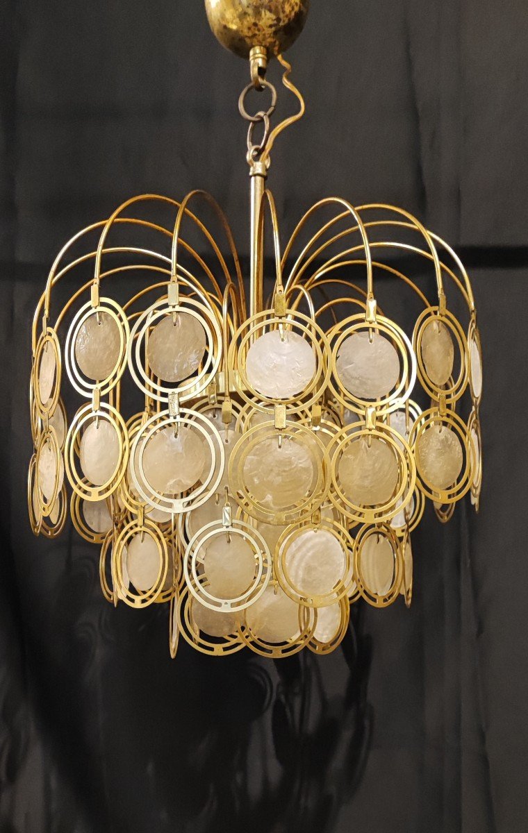 Lustre à Pampilles De Nacre Vintage