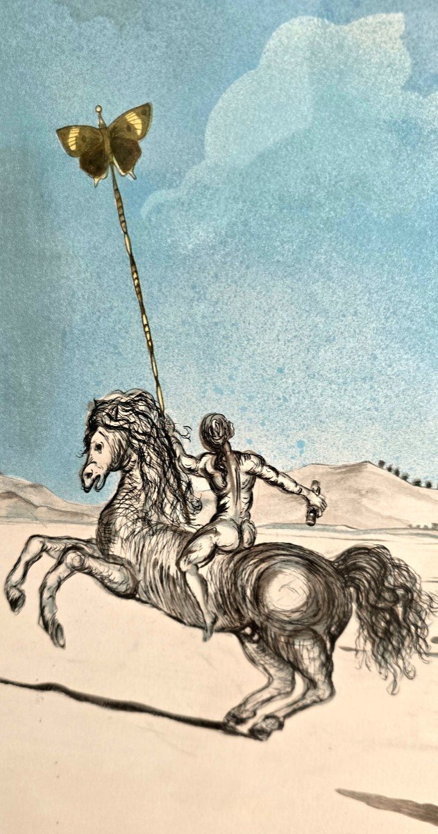 Salvador Dali Lithographie "timeless" Originale Encadrée Numérotée Et Signée 1951-photo-1
