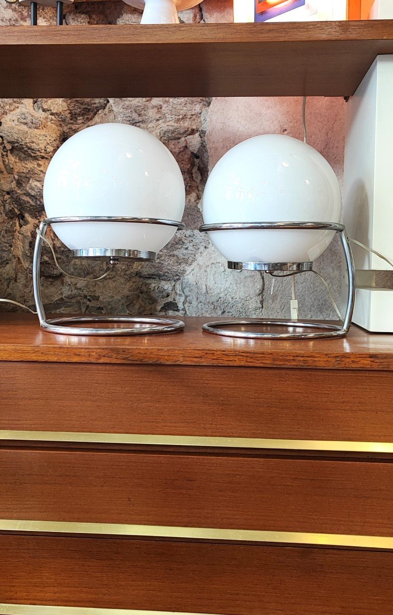 Une Paire De Lampes Boule Space Age 60/70-photo-3