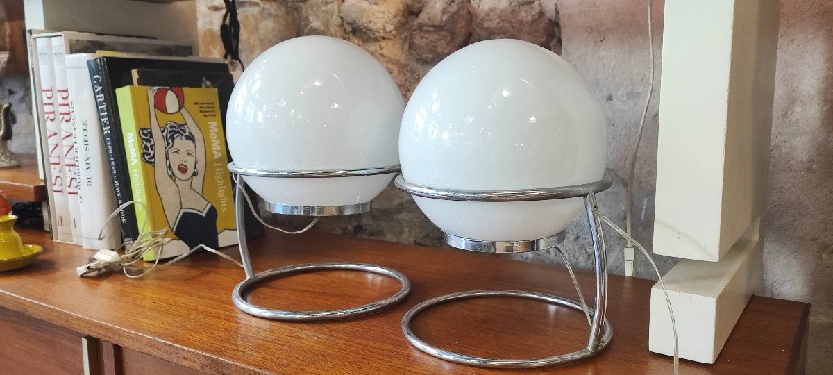 Une Paire De Lampes Boule Space Age 60/70