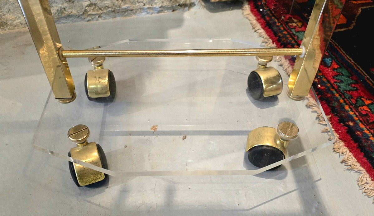 Vintage 1970's Plexi And Gold Metal Night Valet -photo-3