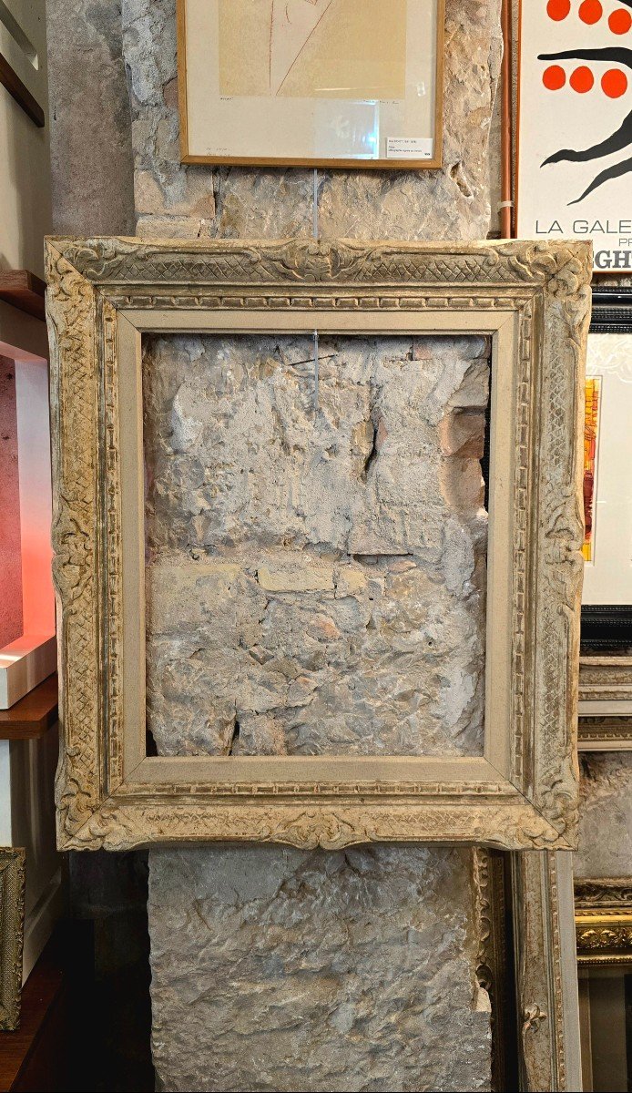 Antique Montparnasse Frame In Carved Wood, Mid Century 