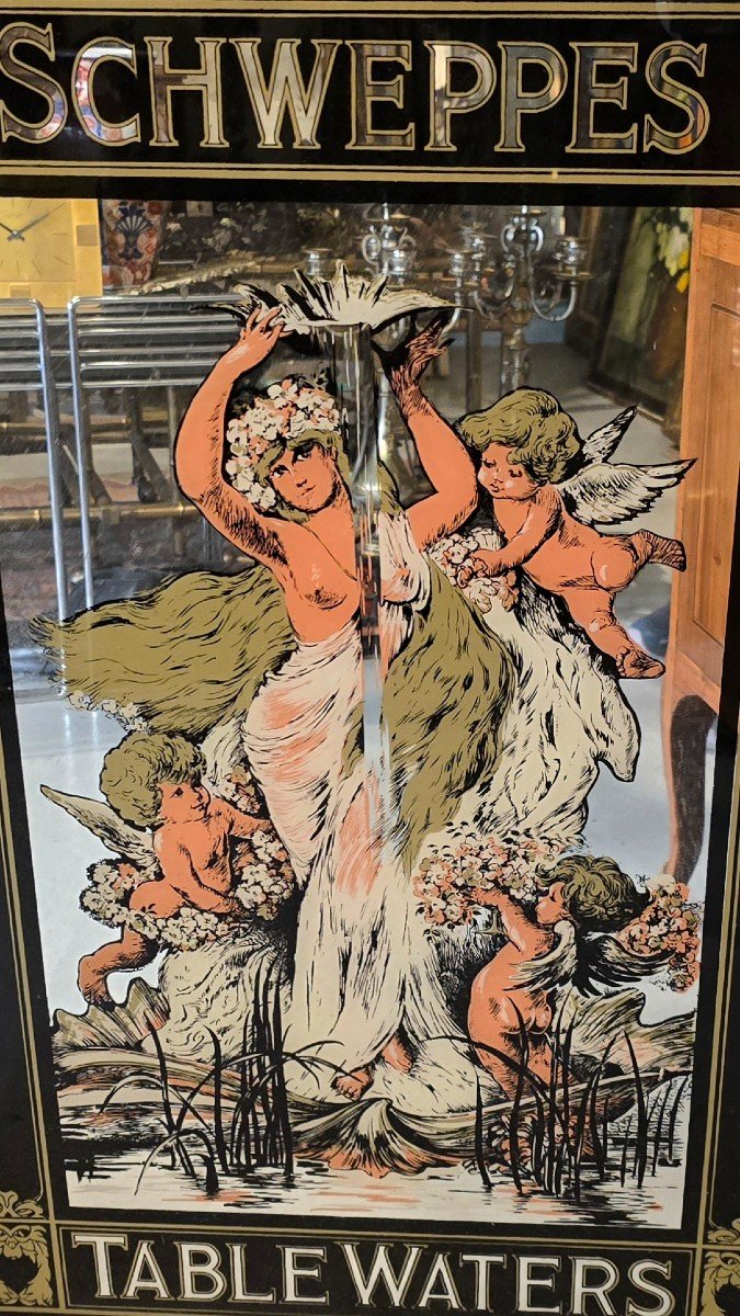 Vintage Schweppes Mirror, Bar, Art Deco 88 Cm-photo-2