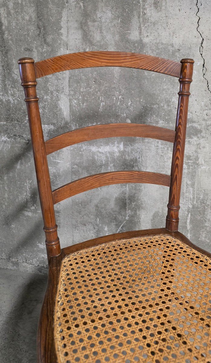 Pair Of Wooden And Cane Chairs-photo-6