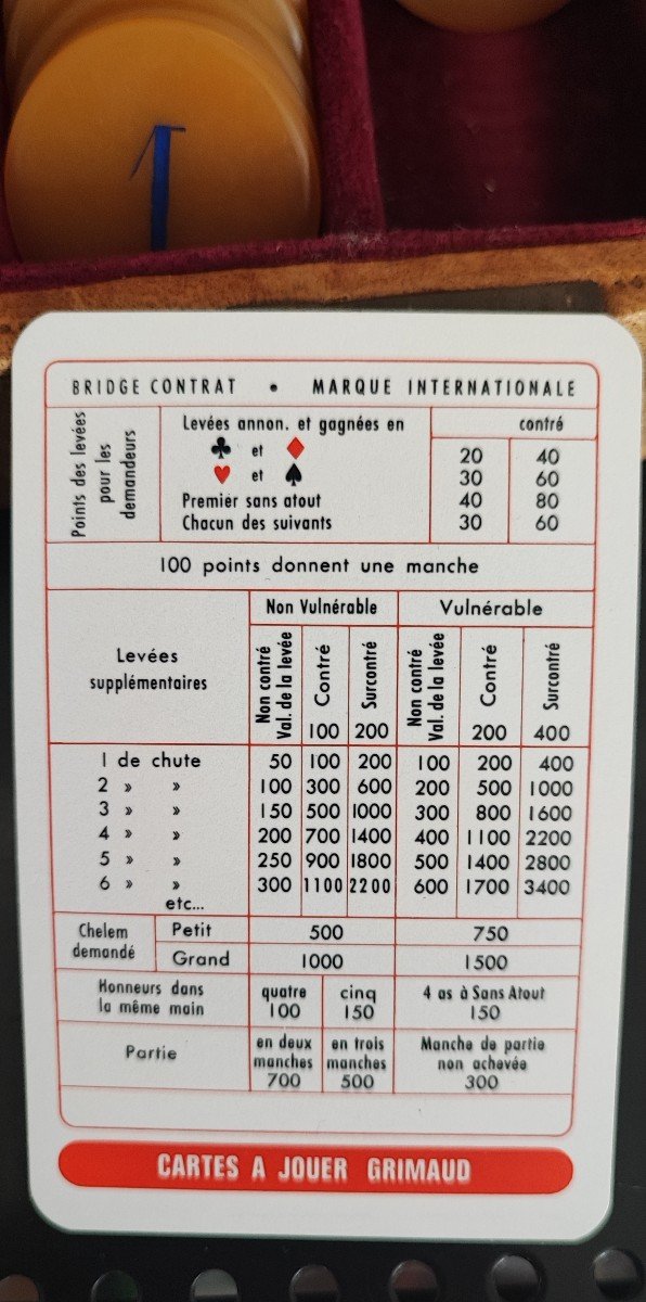 Coffret / Mallette Poker Ancien - Cuir Velours / 1970-photo-1