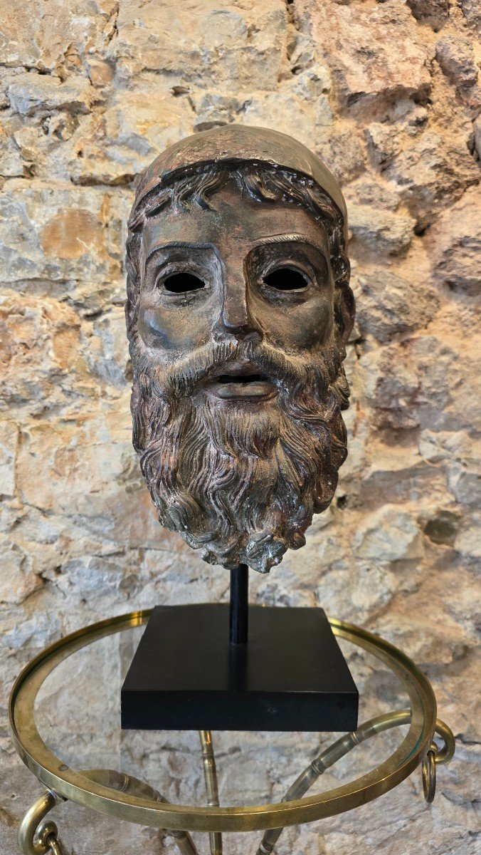 Tête Guerrier Grecque De Riace En Bronze-photo-2