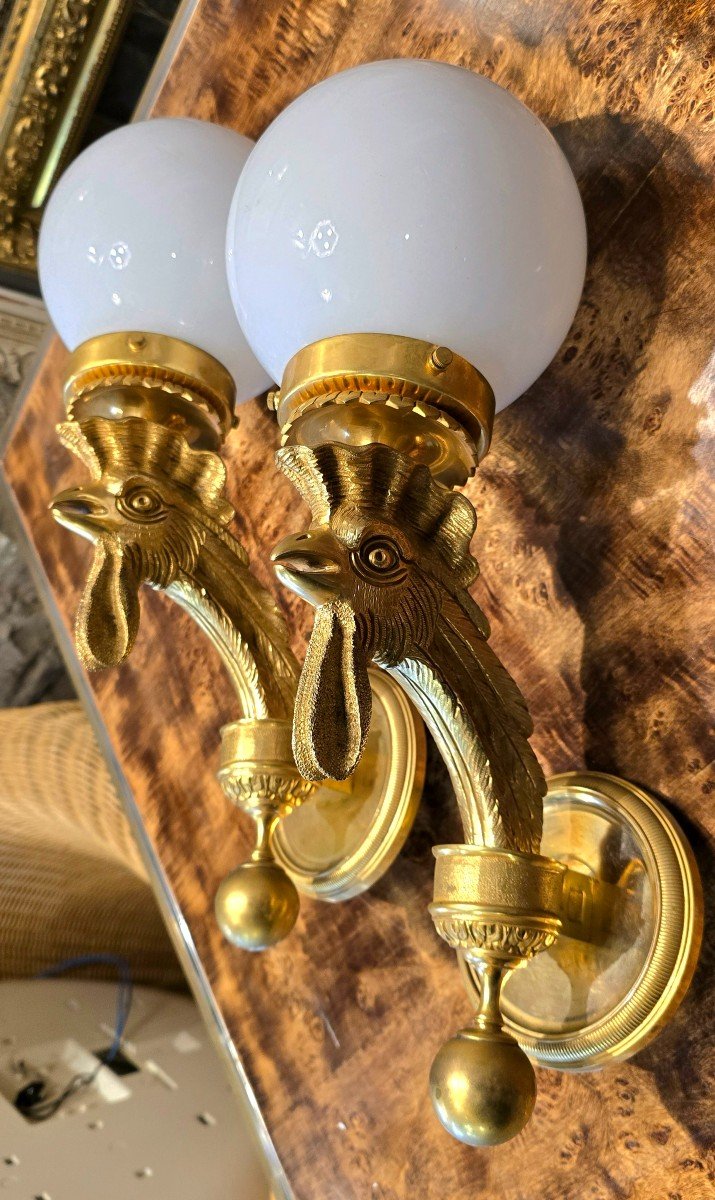 Maison Charles (model Attributed To) - Pair Of Wall Lights-photo-2