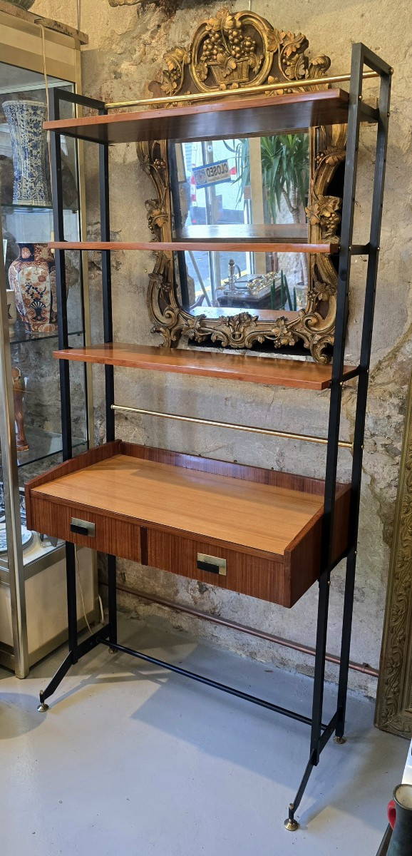 Vintage Italian Bookcase - Desk From The 1960s/70s-photo-2