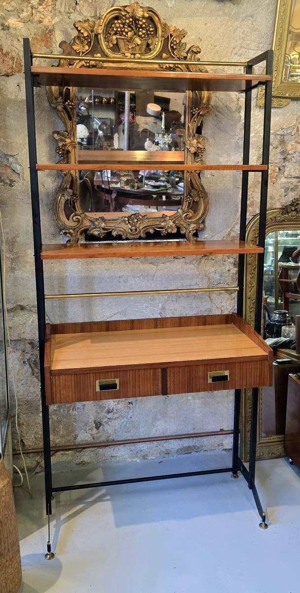 Vintage Italian Bookcase - Desk From The 1960s/70s-photo-4