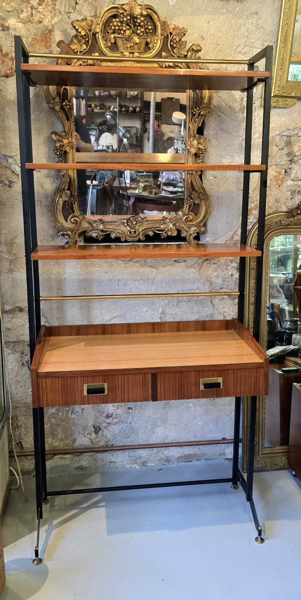 Vintage Italian Bookcase - Desk From The 1960s/70s