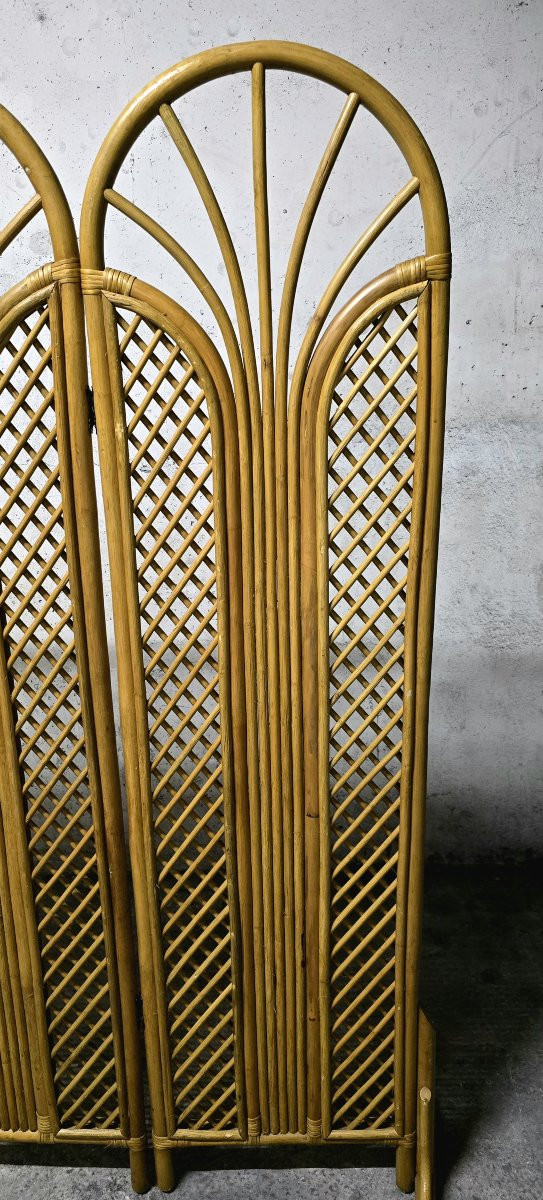 Vintage Rattan And Bamboo Screen 1950/60-photo-1