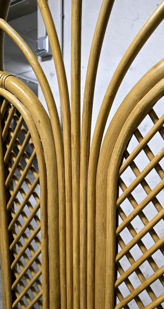 Vintage Rattan And Bamboo Screen 1950/60-photo-3
