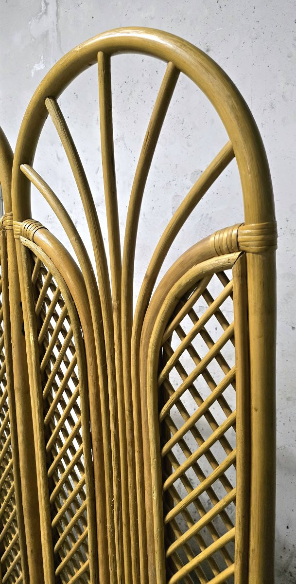 Vintage Rattan And Bamboo Screen 1950/60-photo-4