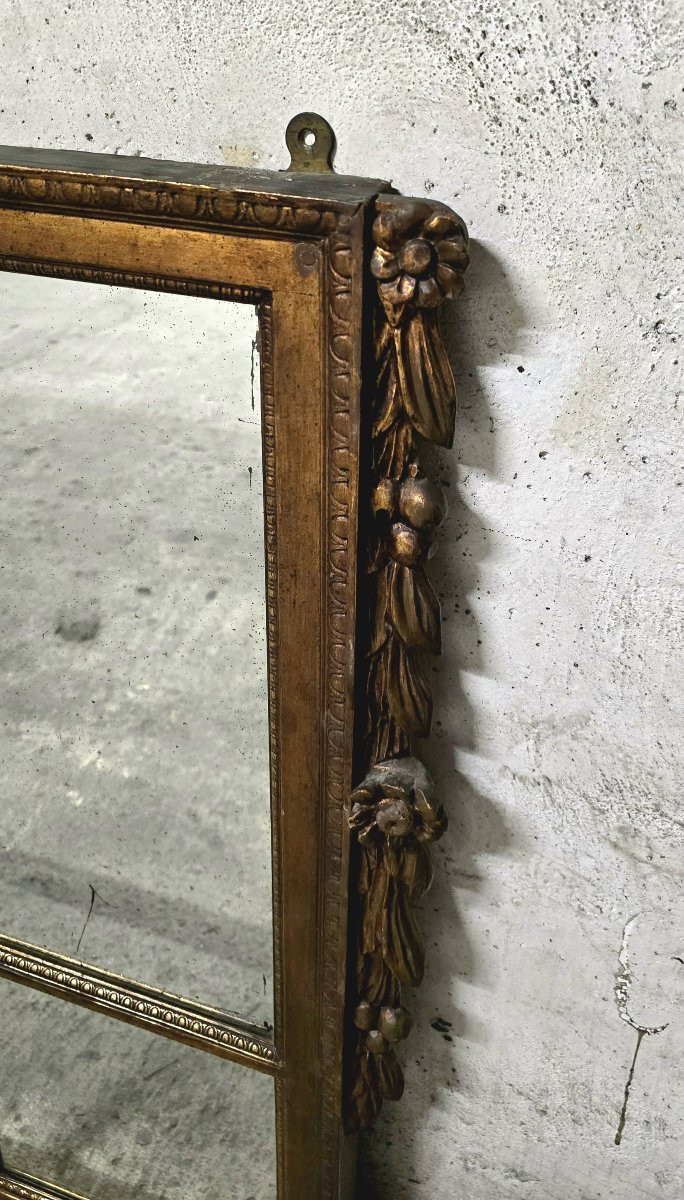 Miroir de cheminée en bois et stuc, fin XIX début XX-photo-2
