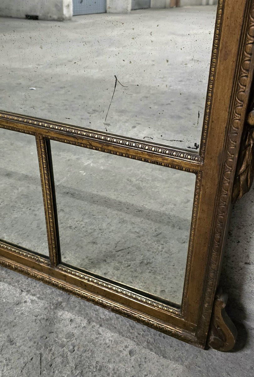 Miroir de cheminée en bois et stuc, fin XIX début XX-photo-3