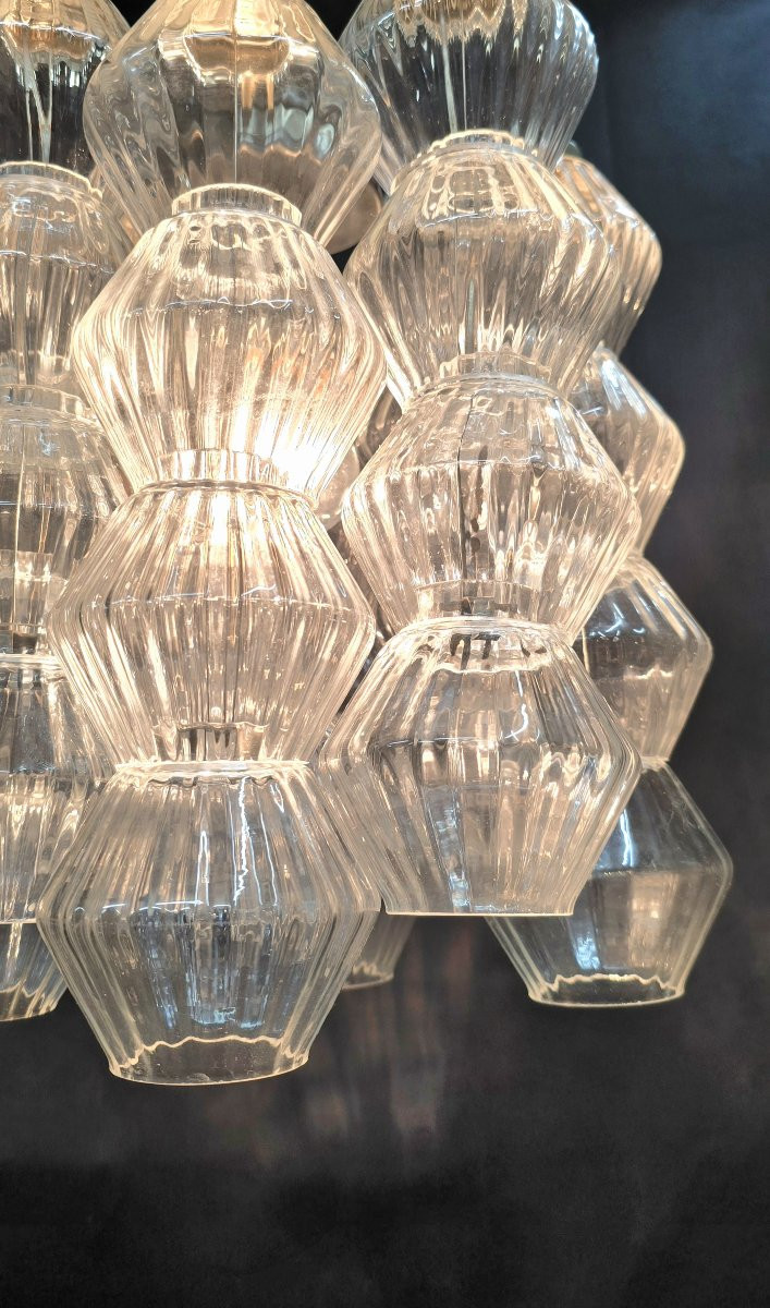 Lustre vintage par Carlo Scarpa pour Venini Murano en verre soufflé – Italie 1960/70-photo-4