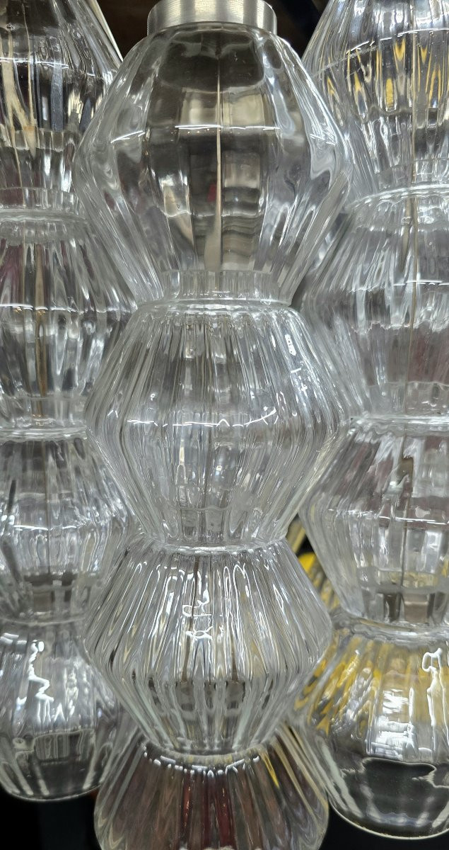 Lustre vintage par Carlo Scarpa pour Venini Murano en verre soufflé – Italie 1960/70-photo-5