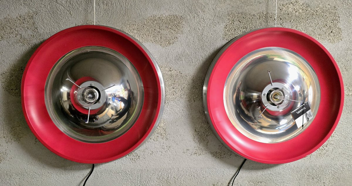 Set Of Two "spion / Spy" Wall Lights By Verner Panton-photo-1