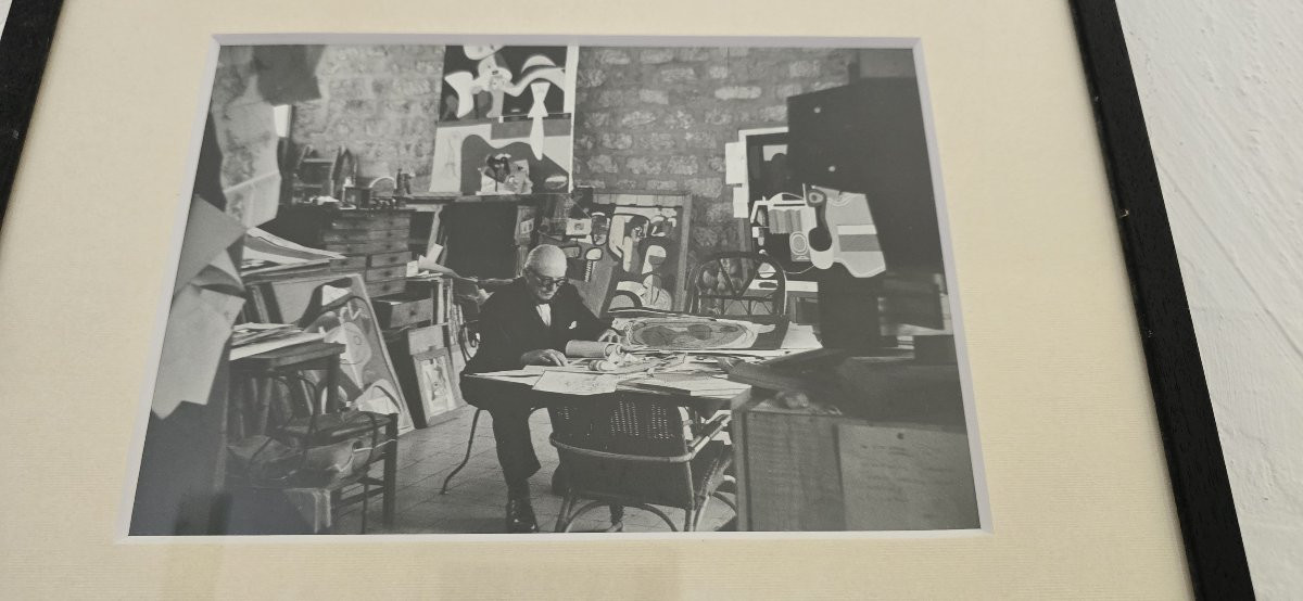 Gisèle Freund (1908 - 2000) Photograph - Le Corbusier In His Studio 1961-photo-1