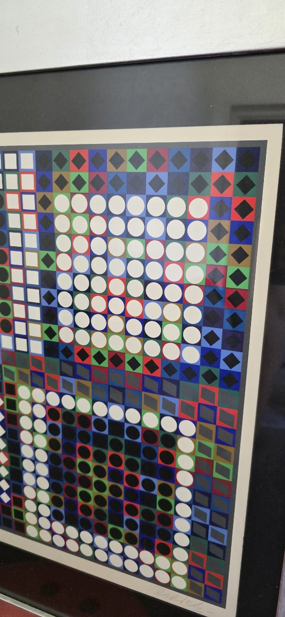 Victor Vasarely (1906-1997) - Kinetic Composition - Signed Silkscreen - Ea-photo-3