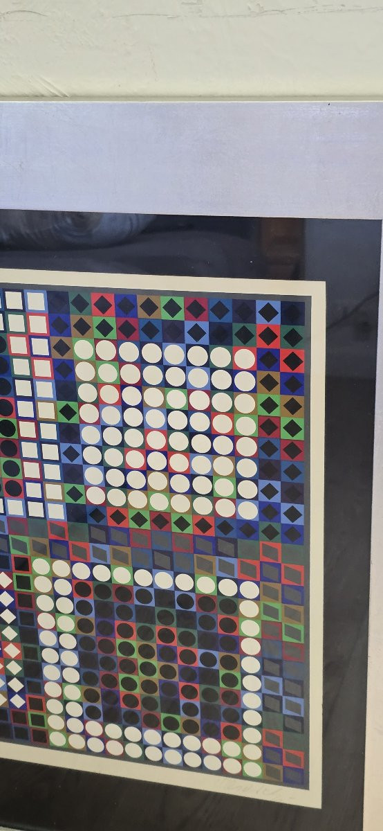 Victor Vasarely (1906-1997) - Kinetic Composition - Signed Silkscreen - Ea-photo-4