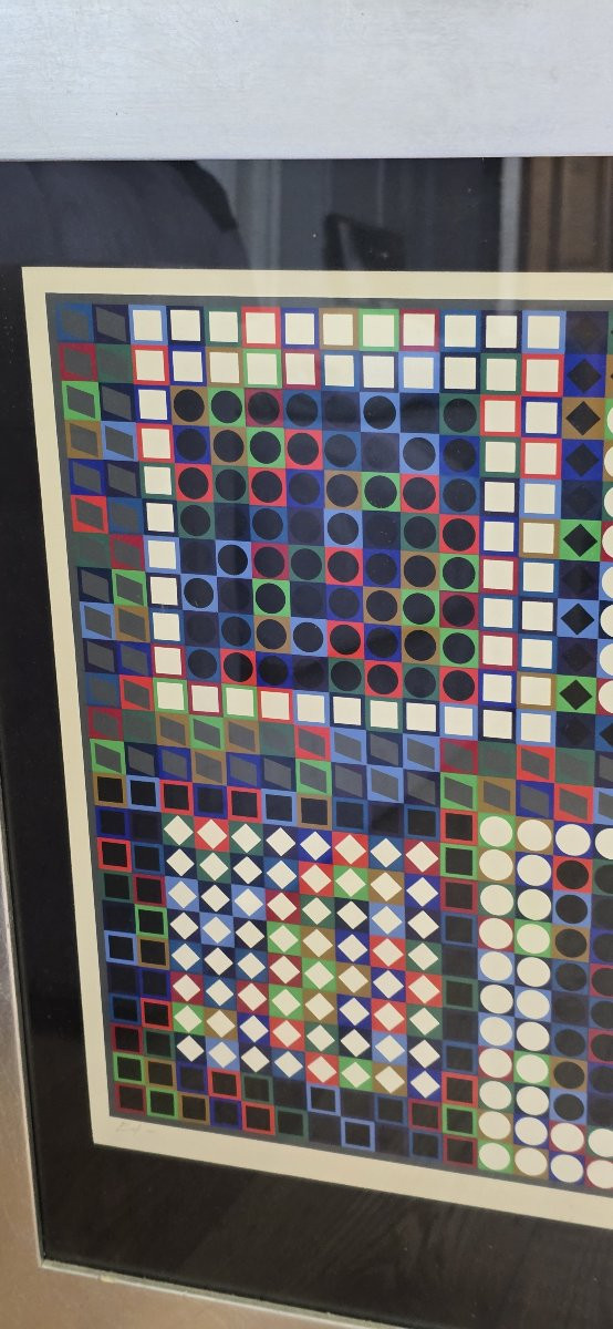 Victor Vasarely (1906-1997) - Kinetic Composition - Signed Silkscreen - Ea-photo-6