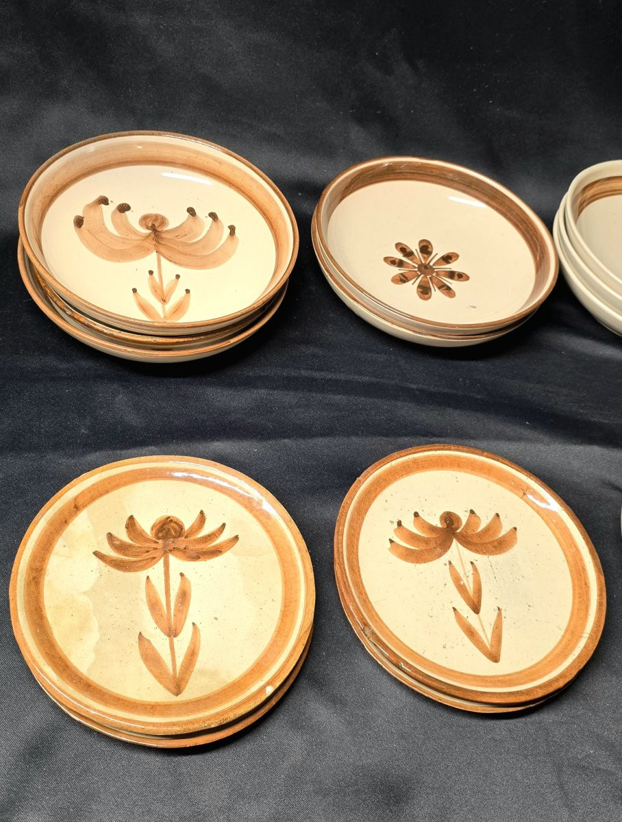 Robert Picault (1919-2000), Set Of Vintage Glazed Ceramic Dishes-photo-3