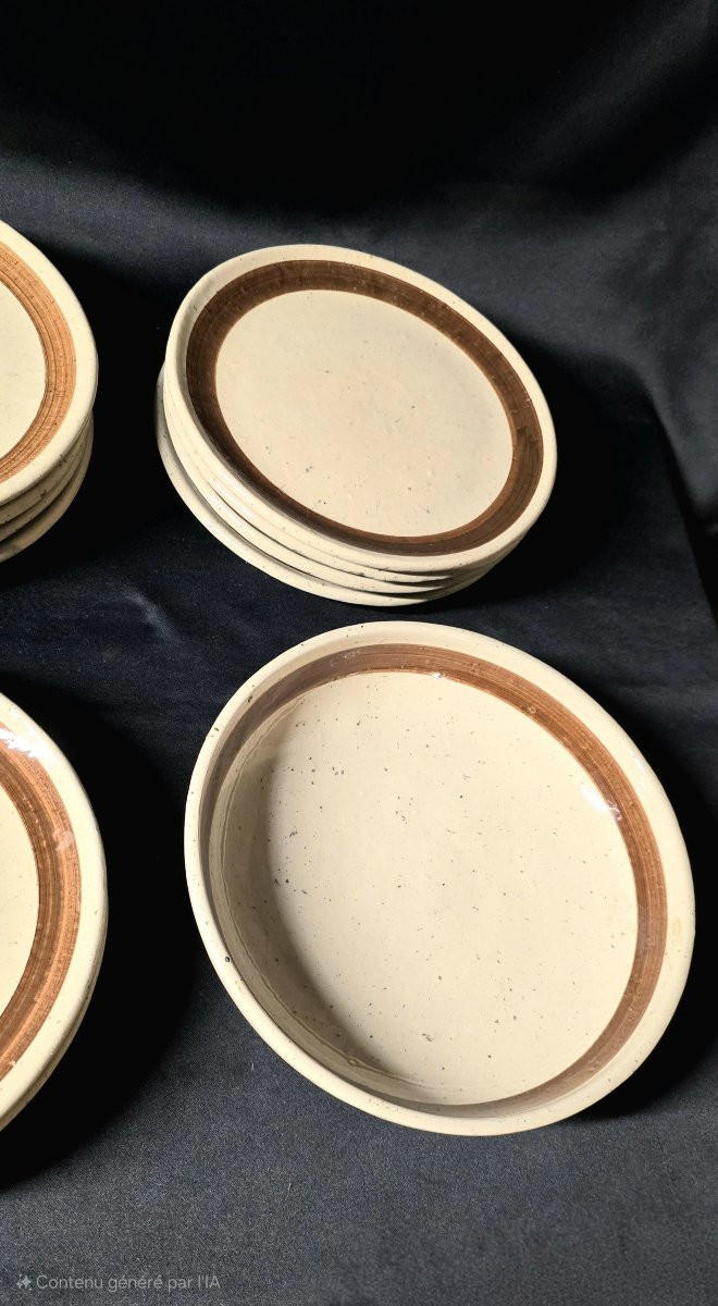 Robert Picault (1919-2000), Set Of Vintage Glazed Ceramic Dishes-photo-1