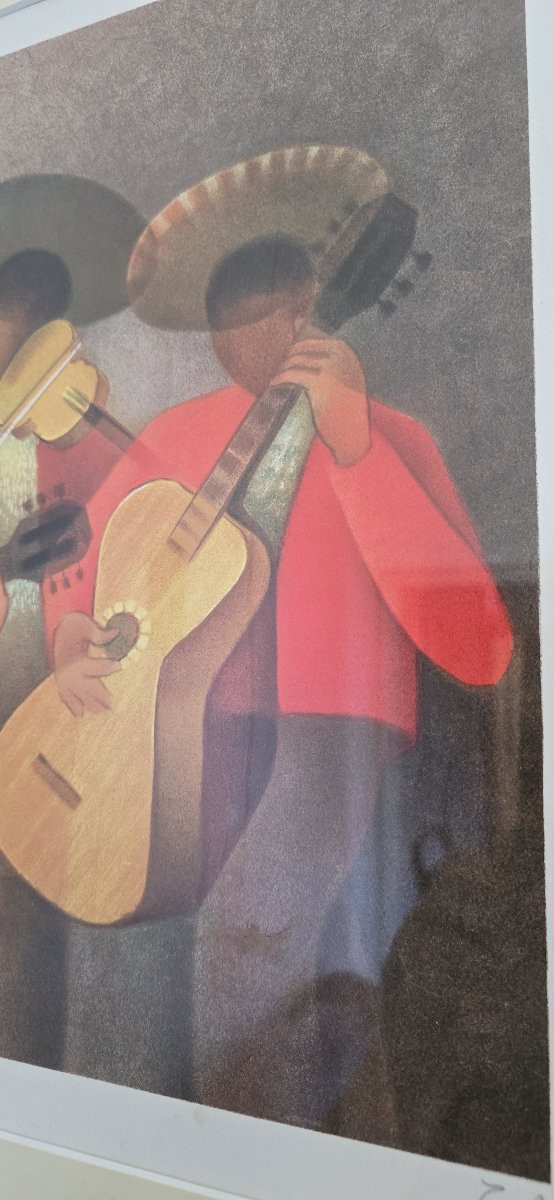 Louis Toffoli (1907 - 1999) Lithograph The Mariachis - Mexican Melody; Ea Signed 1986-photo-3