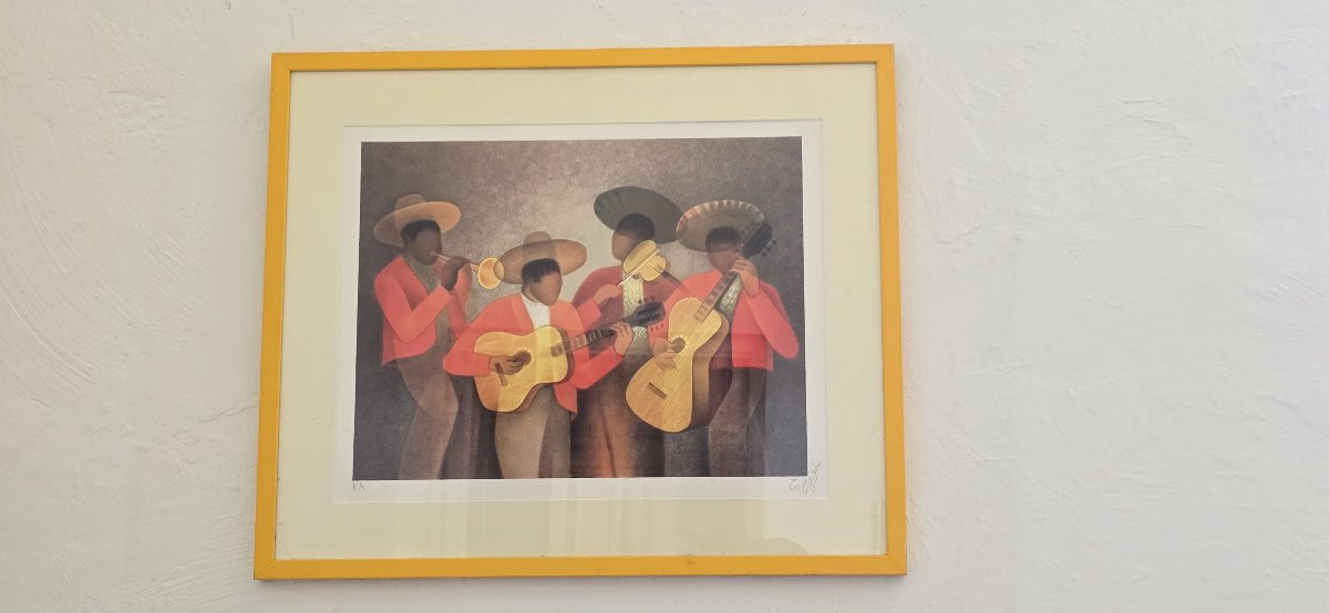 Louis Toffoli (1907 - 1999) Lithograph The Mariachis - Mexican Melody; Ea Signed 1986-photo-1