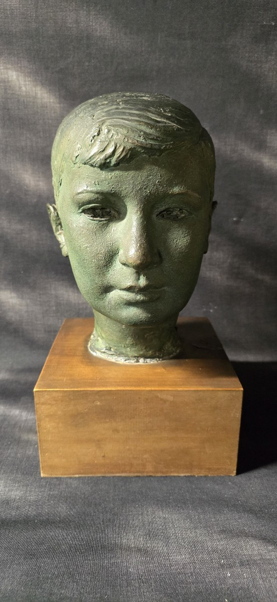 Angelo Meani (1906-1977) Patinated Plaster Bust 1954