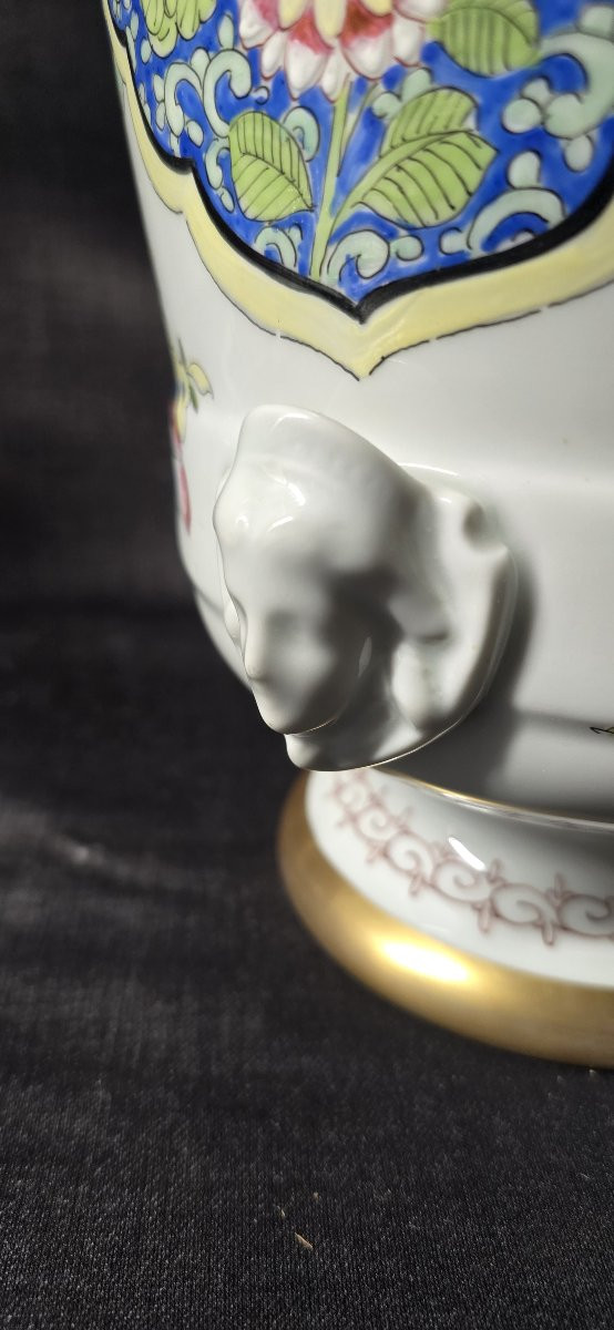 Cache-pot en porcelaine décorée – Manufacture Samson, Paris (pas signé), fin XIXe / début XXe-photo-3