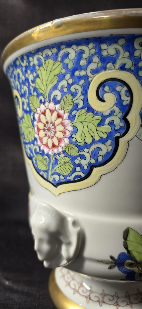Cache-pot en porcelaine décorée – Manufacture Samson, Paris (pas signé), fin XIXe / début XXe-photo-4