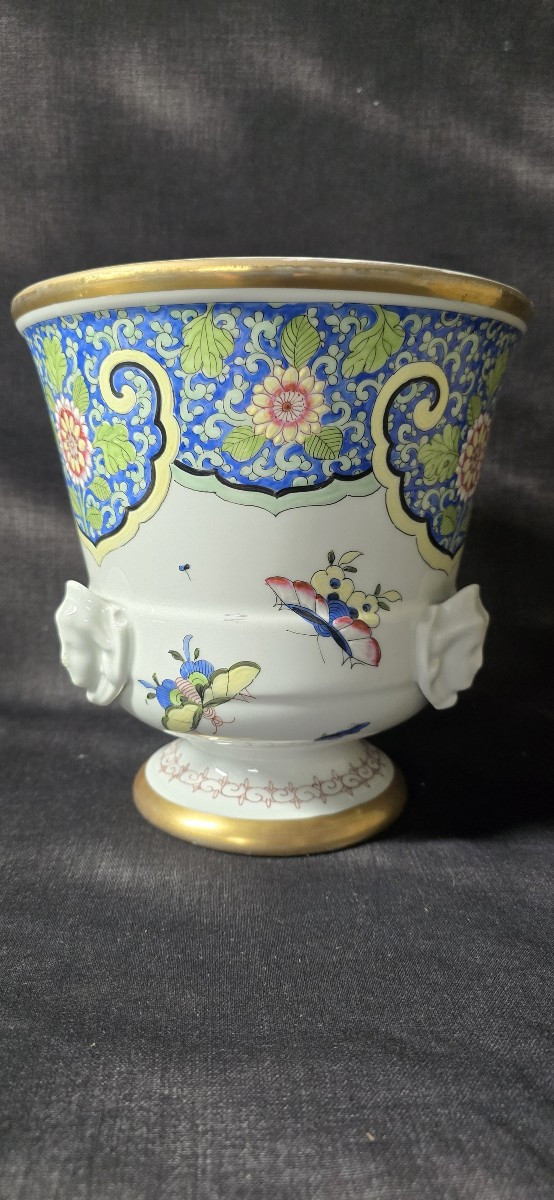 Cache-pot en porcelaine décorée – Manufacture Samson, Paris (pas signé), fin XIXe / début XXe