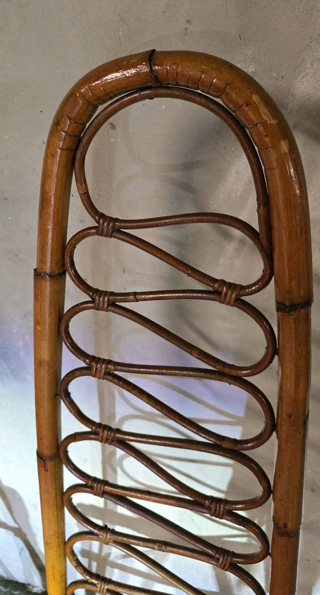 Lot de 4 chaises en bambou éditées par Bonacina, 1960-photo-3