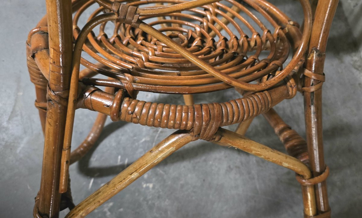 Lot de 4 chaises en bambou éditées par Bonacina, 1960-photo-4