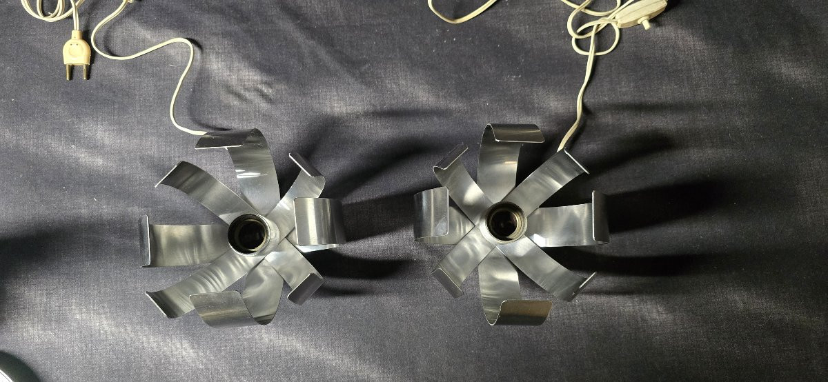 Pair Of Table Lamps Or Wall Lights By Jocelyne Trocmé For Oxar – Circa 1970-photo-3