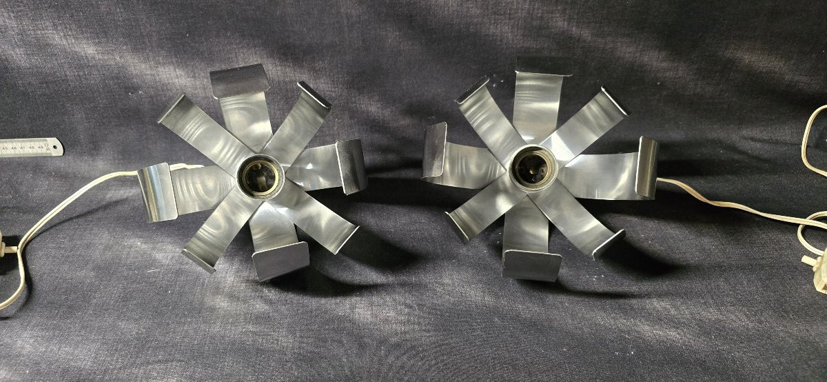 Pair Of Table Lamps Or Wall Lights By Jocelyne Trocmé For Oxar – Circa 1970-photo-4