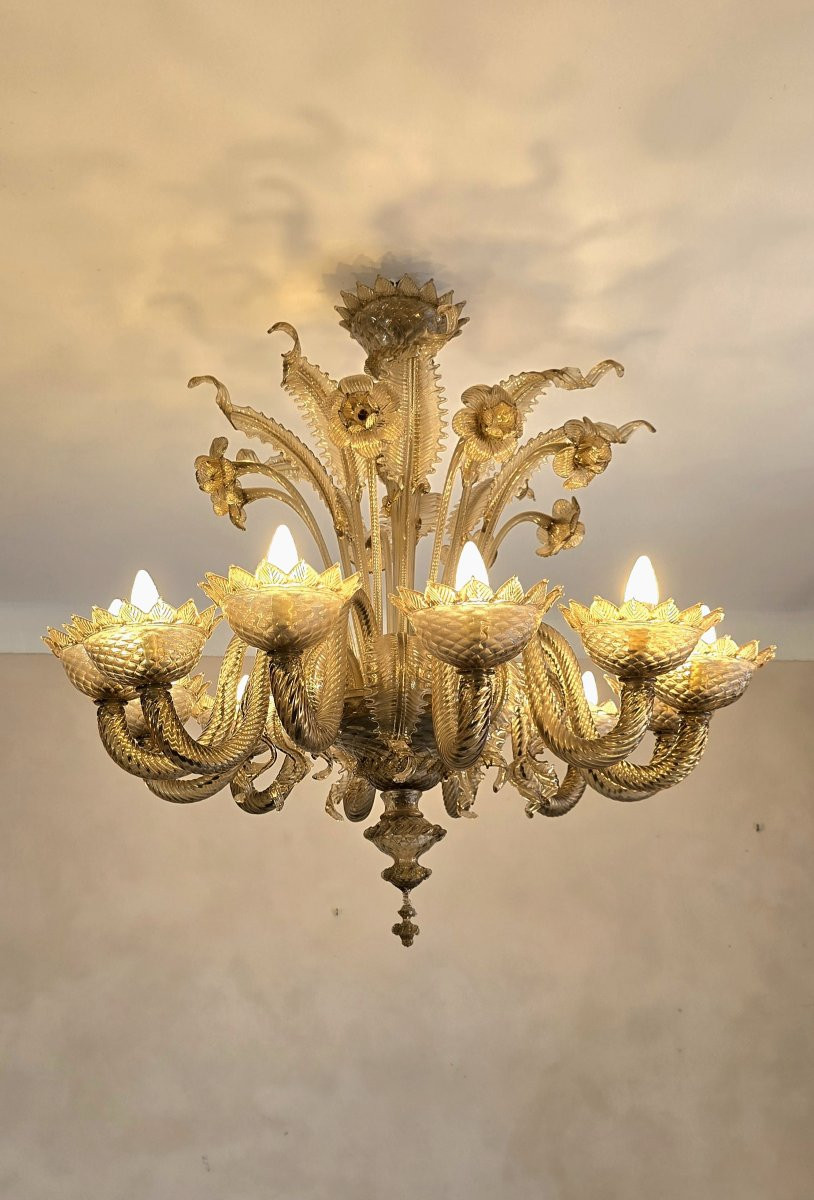 Lustre en verre de Murano – 12 lumières - début du 20e siècle-photo-4