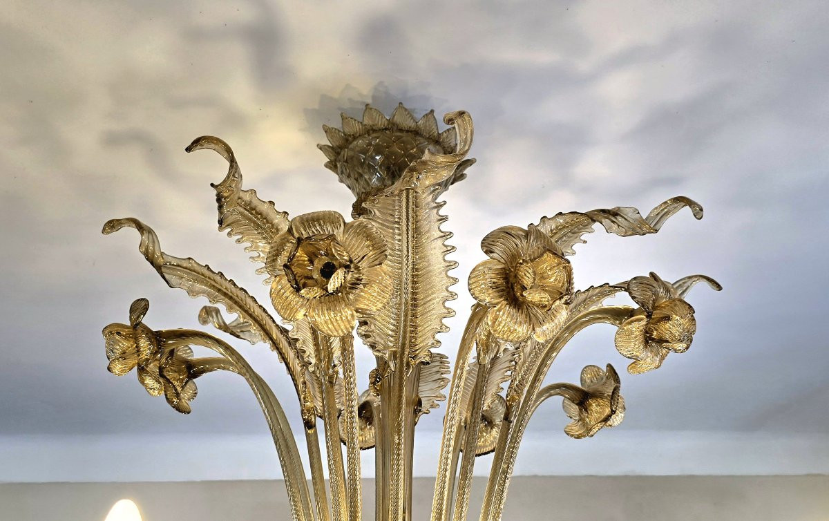 Lustre en verre de Murano – 12 lumières - début du 20e siècle-photo-6