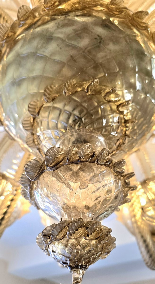 Lustre en verre de Murano – 12 lumières - début du 20e siècle-photo-7