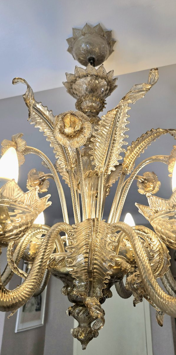 Murano Glass Chandelier, 6 Arms, Early 20th Century-photo-3