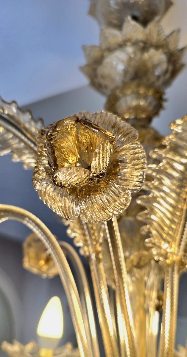 Murano Glass Chandelier, 6 Arms, Early 20th Century-photo-4