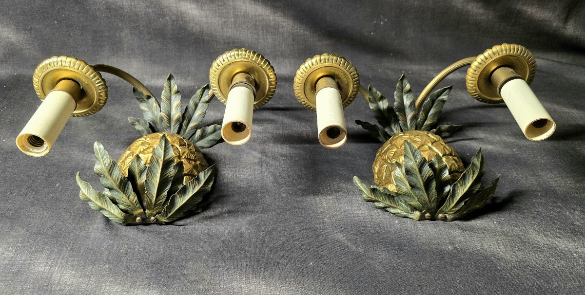 Maison Charles & Fils - Paire d'appliques Ananas -photo-3