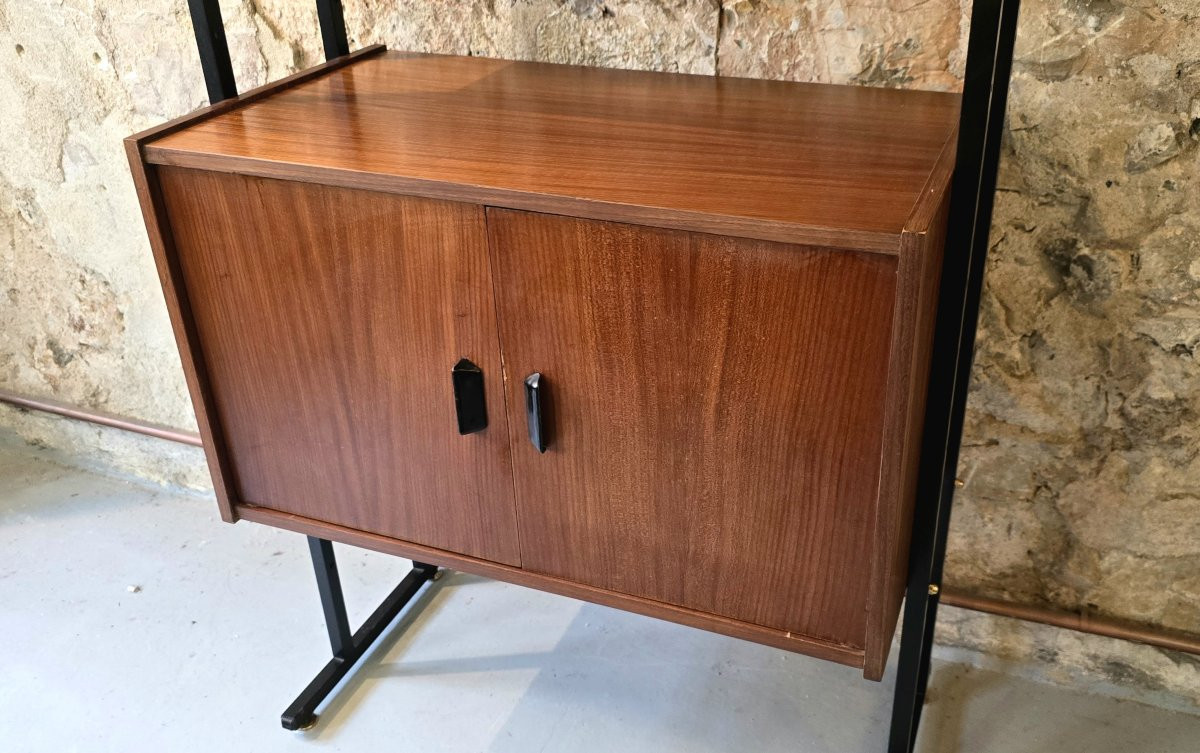 Bibliothèque / étagère vintage moderniste (années 50-60)-photo-2